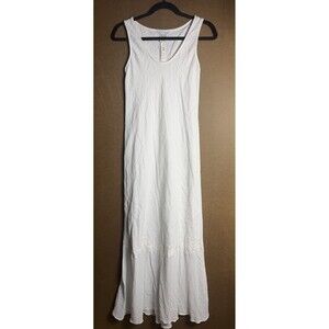 Vintage White House Black Market Linen Dress Beach Wedding Vibes XS Floral